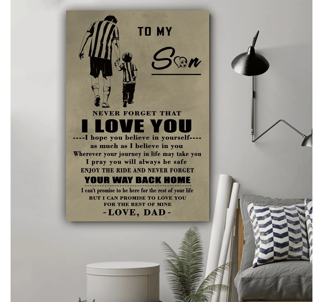 Poster, Canvas - G-soccer Dad To Son Your Way Back Print Framed Wall Art