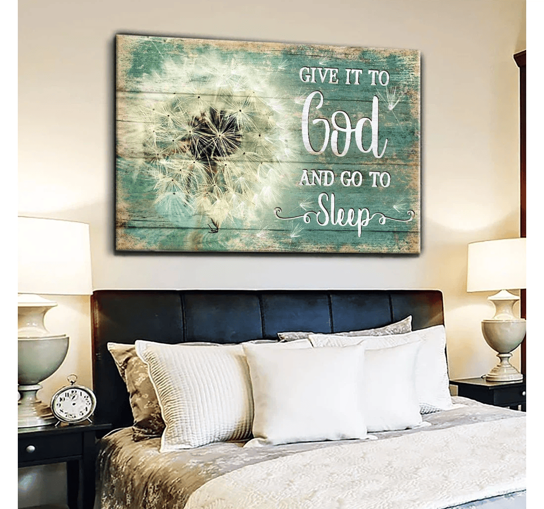 Poster, Canvas - Dandelion – Give It To God And Go To Sleep Matte Print Framed Wall Art