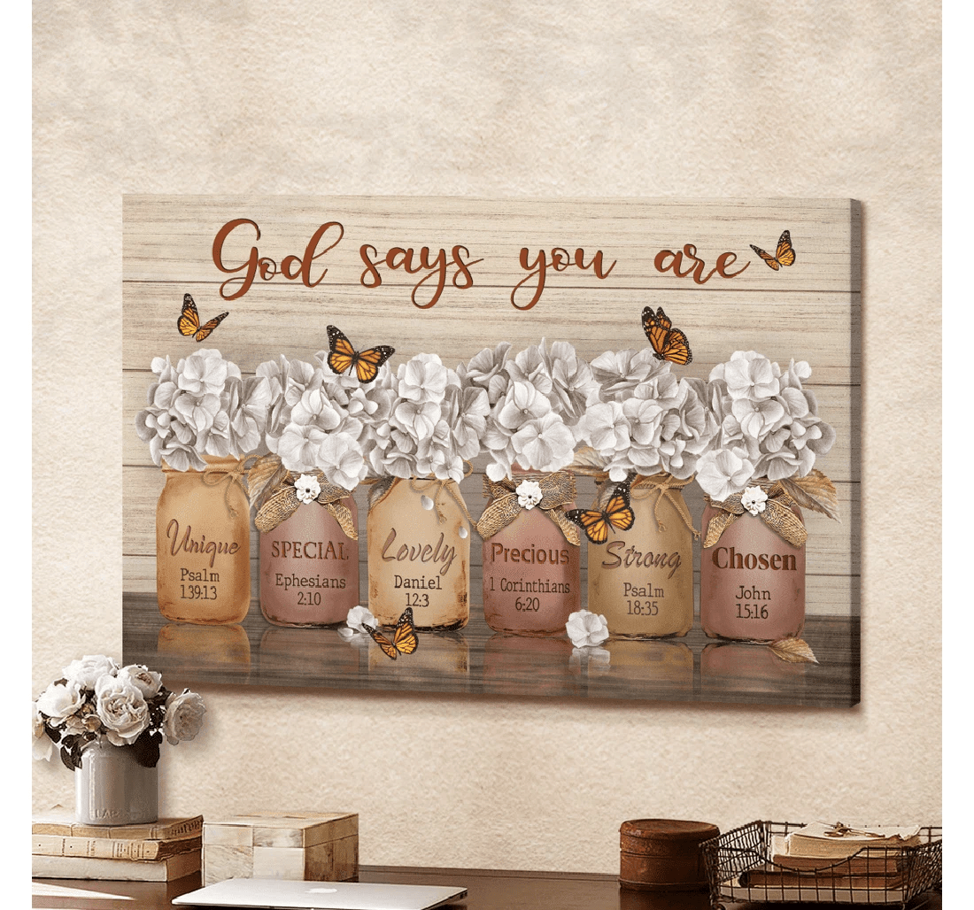 Poster, Canvas - Jesus Beautiful Flower God Says You Are Matte Print Framed Wall Art