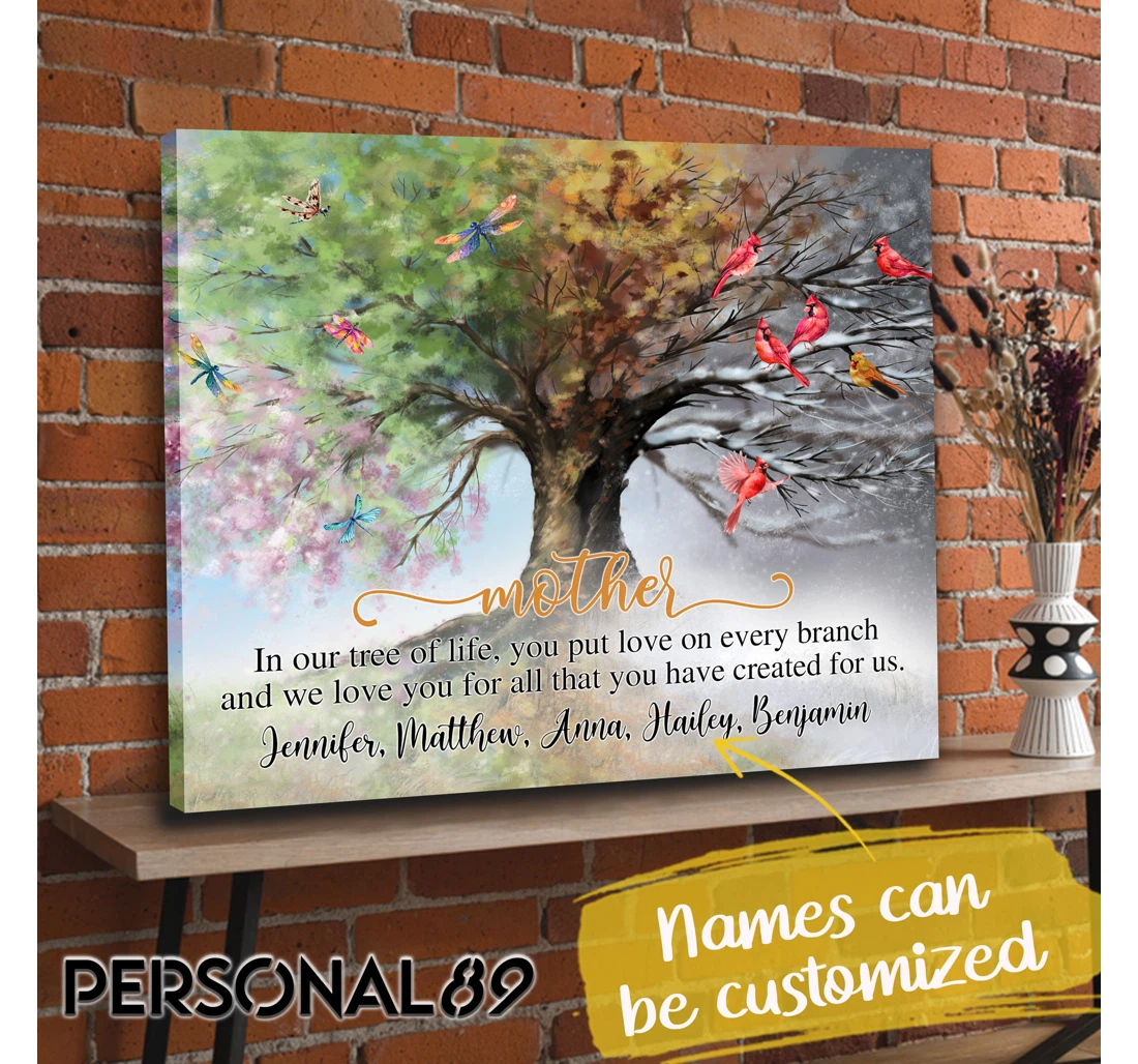 Poster, Canvas - Mother We Love You Personalized Print Framed Wall Art