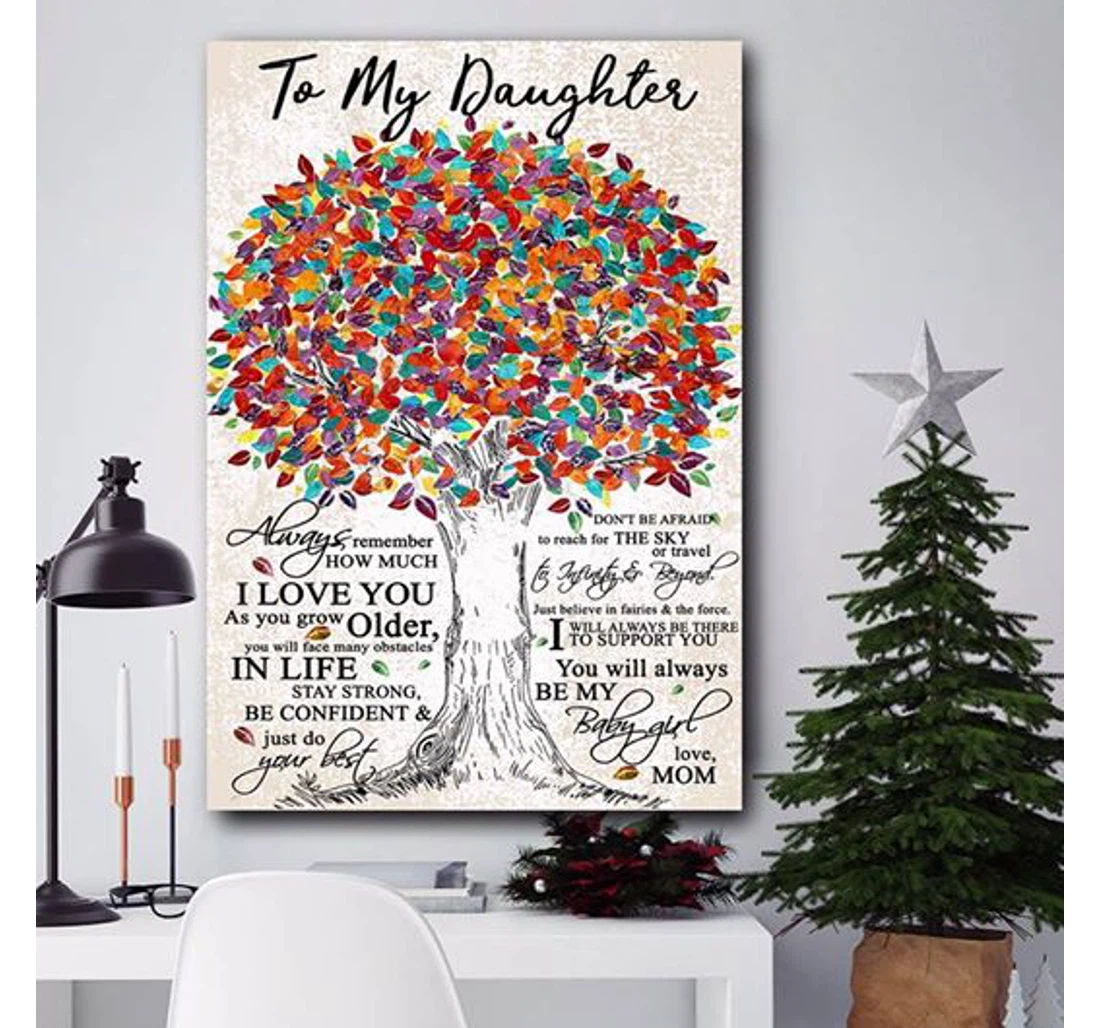 Poster, Canvas - To My Daughter Always Remember How Much I Love You Matte Print Framed Wall Art