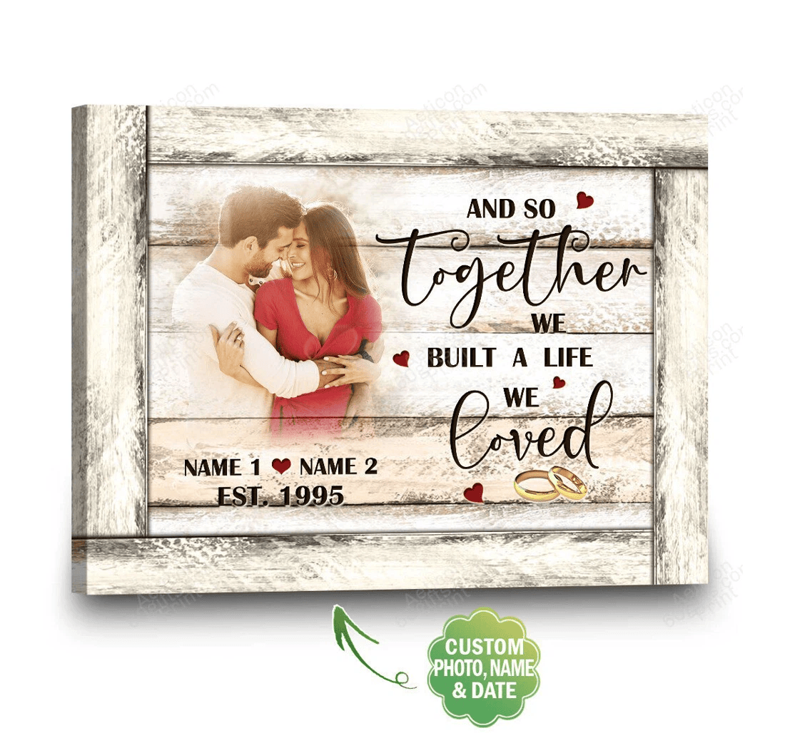 Poster, Canvas - Personalized Valentine's Day And So Together Wedding Present Customized Print Framed Wall Art