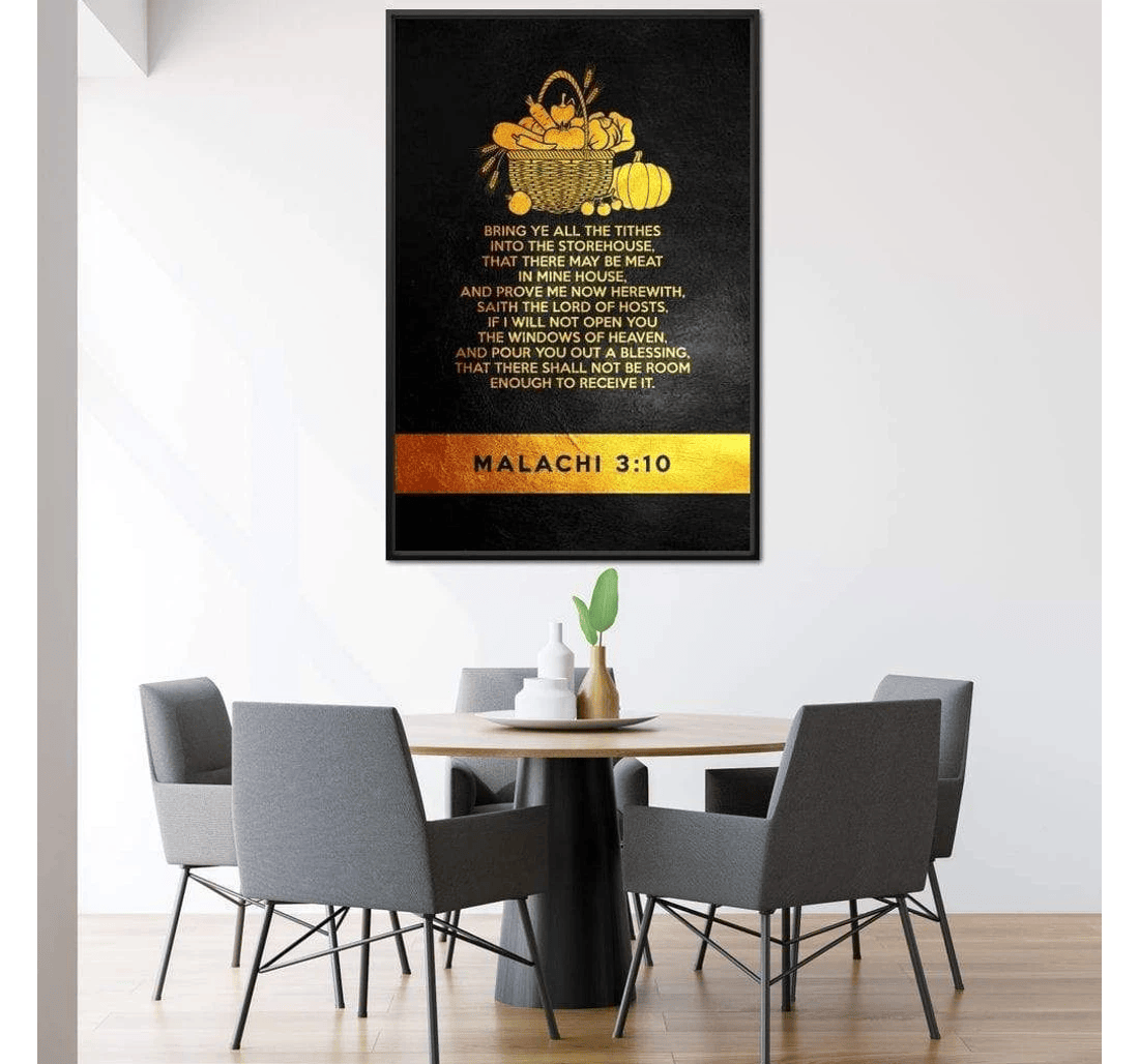 Poster, Canvas - Malachi 3 10 – Abconcepts Print Framed Wall Art