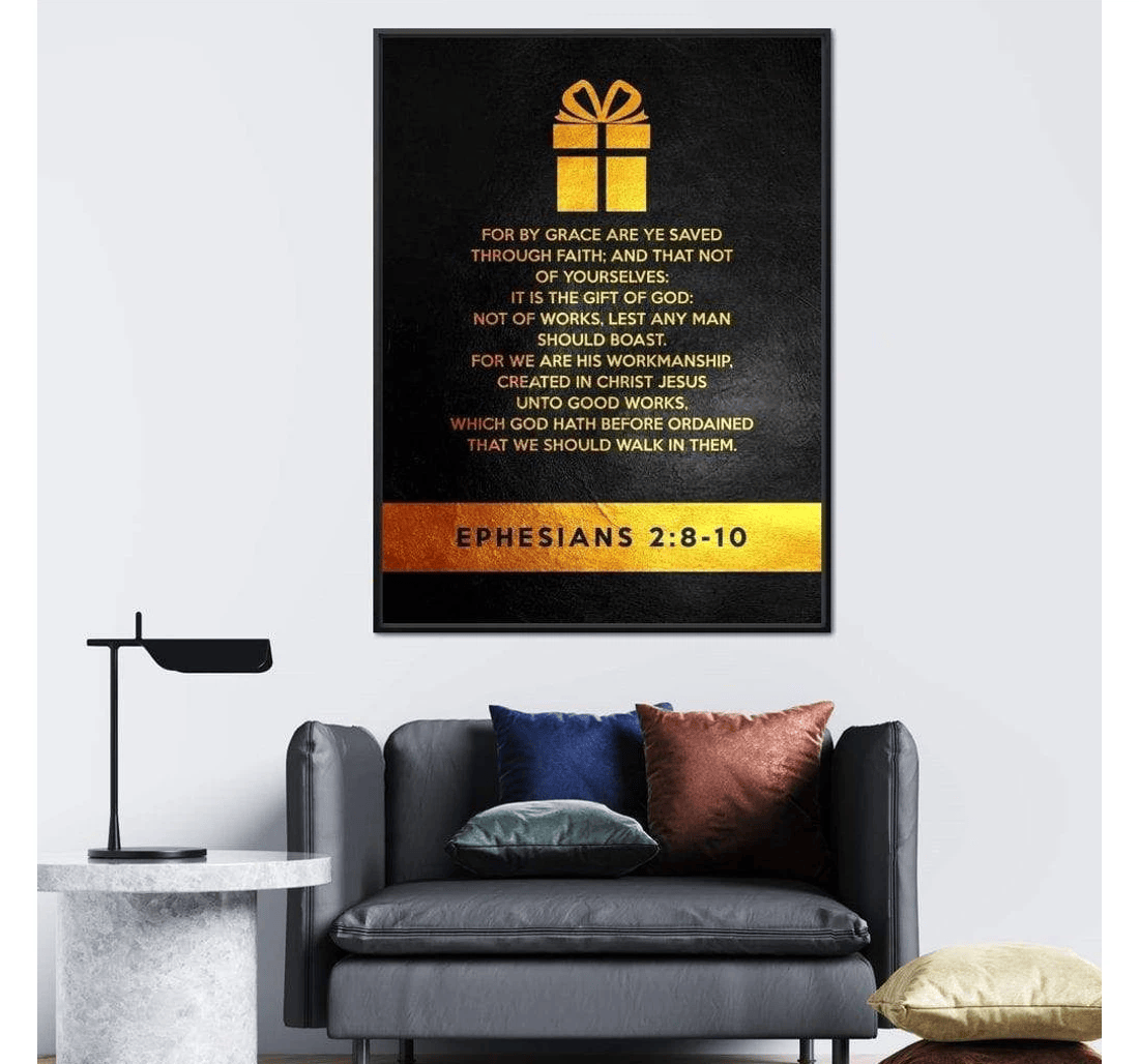 Poster, Canvas - Ephesians 2 8-10 – Abconcepts Print Framed Wall Art