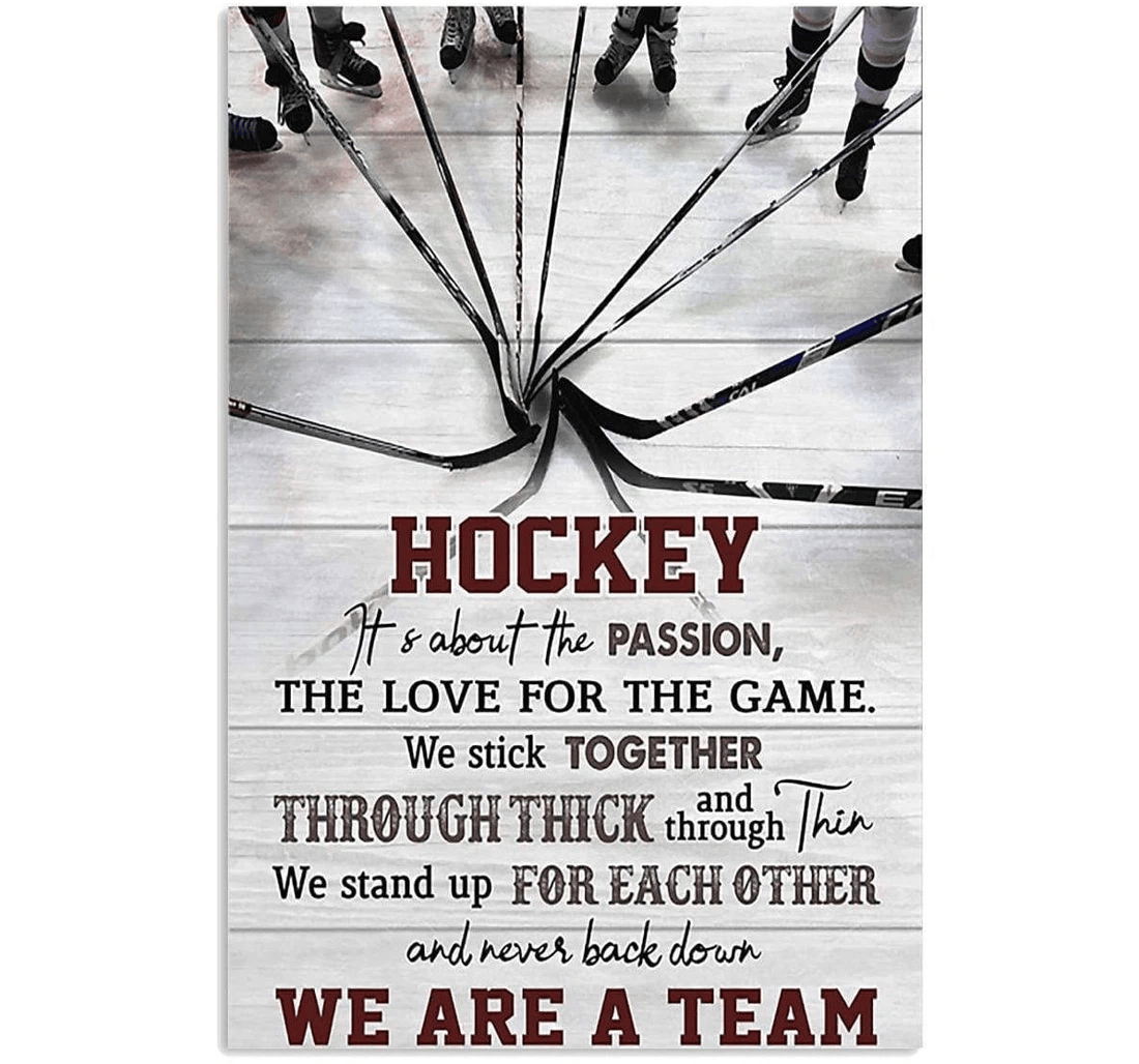 Poster, Canvas - Hockey We Are A Team V Print Framed Wall Art