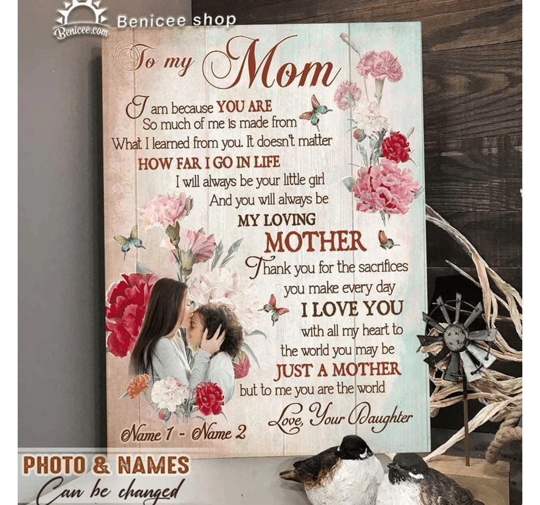 Poster, Canvas - Mother Personalized Mother's Day To My Mom Custom Name L Print Framed Wall Art