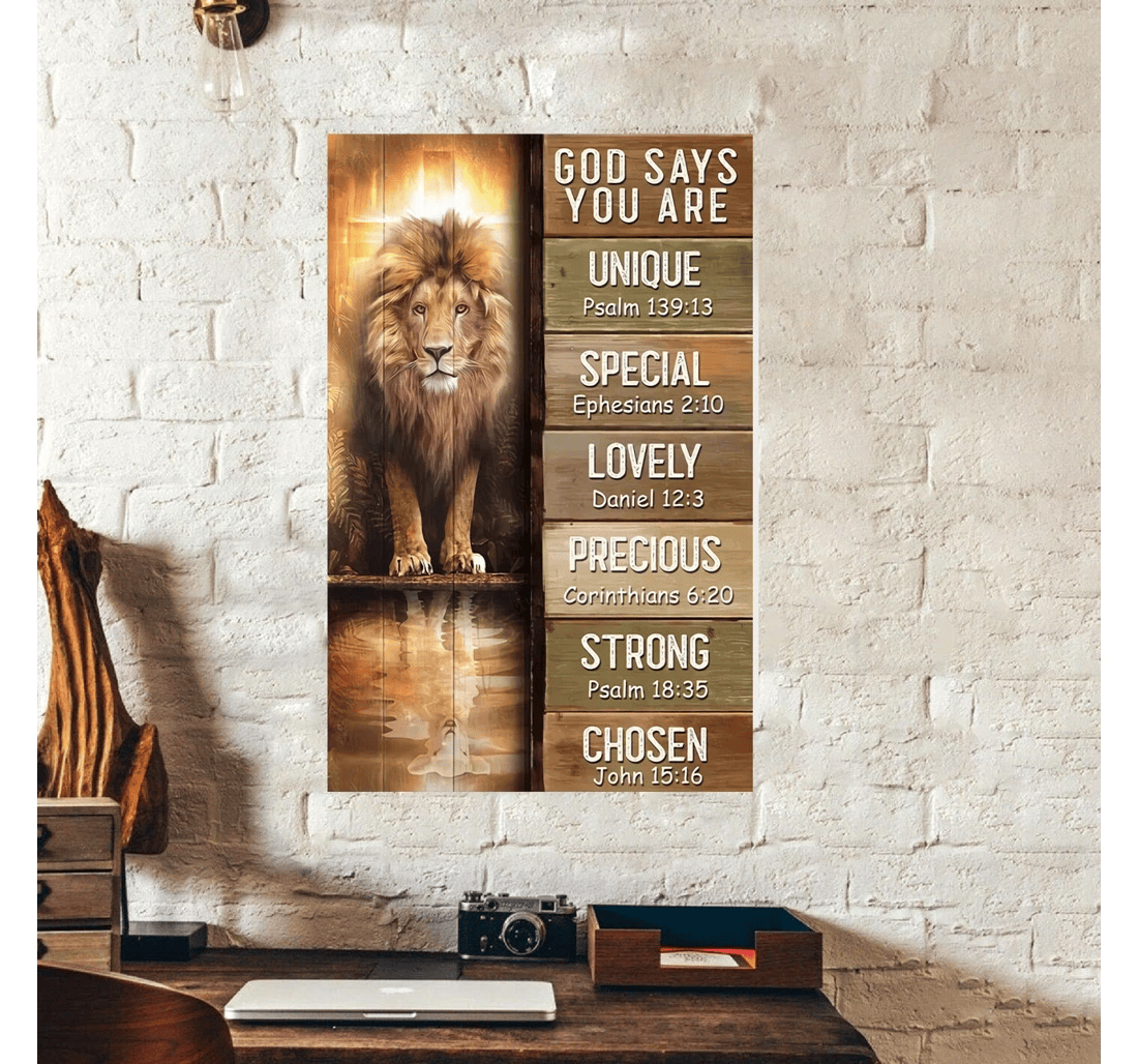 Poster, Canvas - Lion Be Strong When You Are Unique Special Print Framed Wall Art