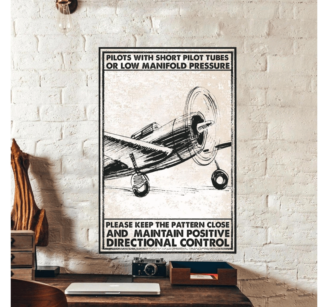 Poster, Canvas - Pilot With Short Pilot Tubes And Maintain Positive Directionsl Control Print Framed Wall Art