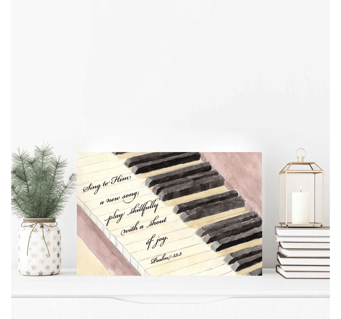 Poster, Canvas - Sing To Him A New Song Print Framed Wall Art