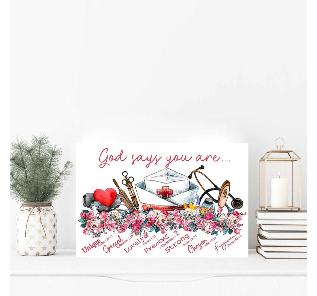Poster, Canvas - Nurse Unique Special Lovely Precious Strong Chosen Flower Print Framed Wall Art