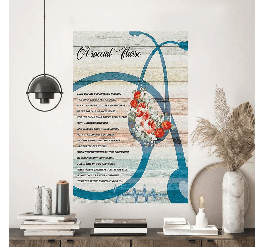 Poster, Canvas - Poem A Special Nurse Print Framed Wall Art