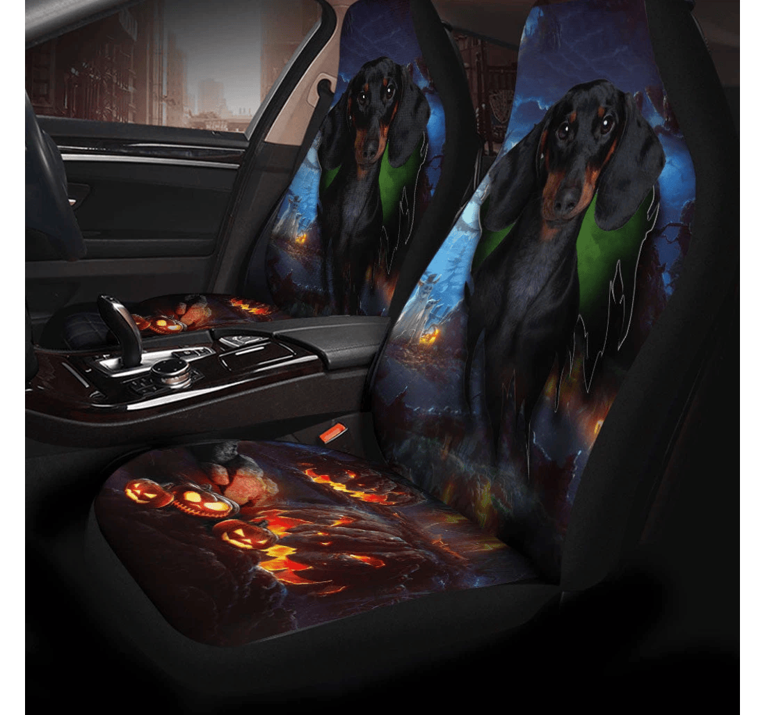 Dachshund Dog Halloween Universal Front Car Seat Cover