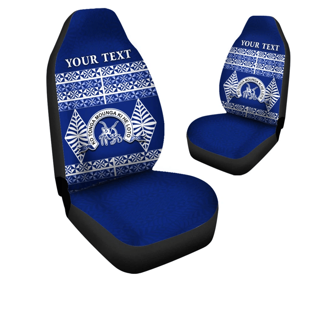 Custom Queen Salote College Tonga Pattern Universal Front Car Seat Cover