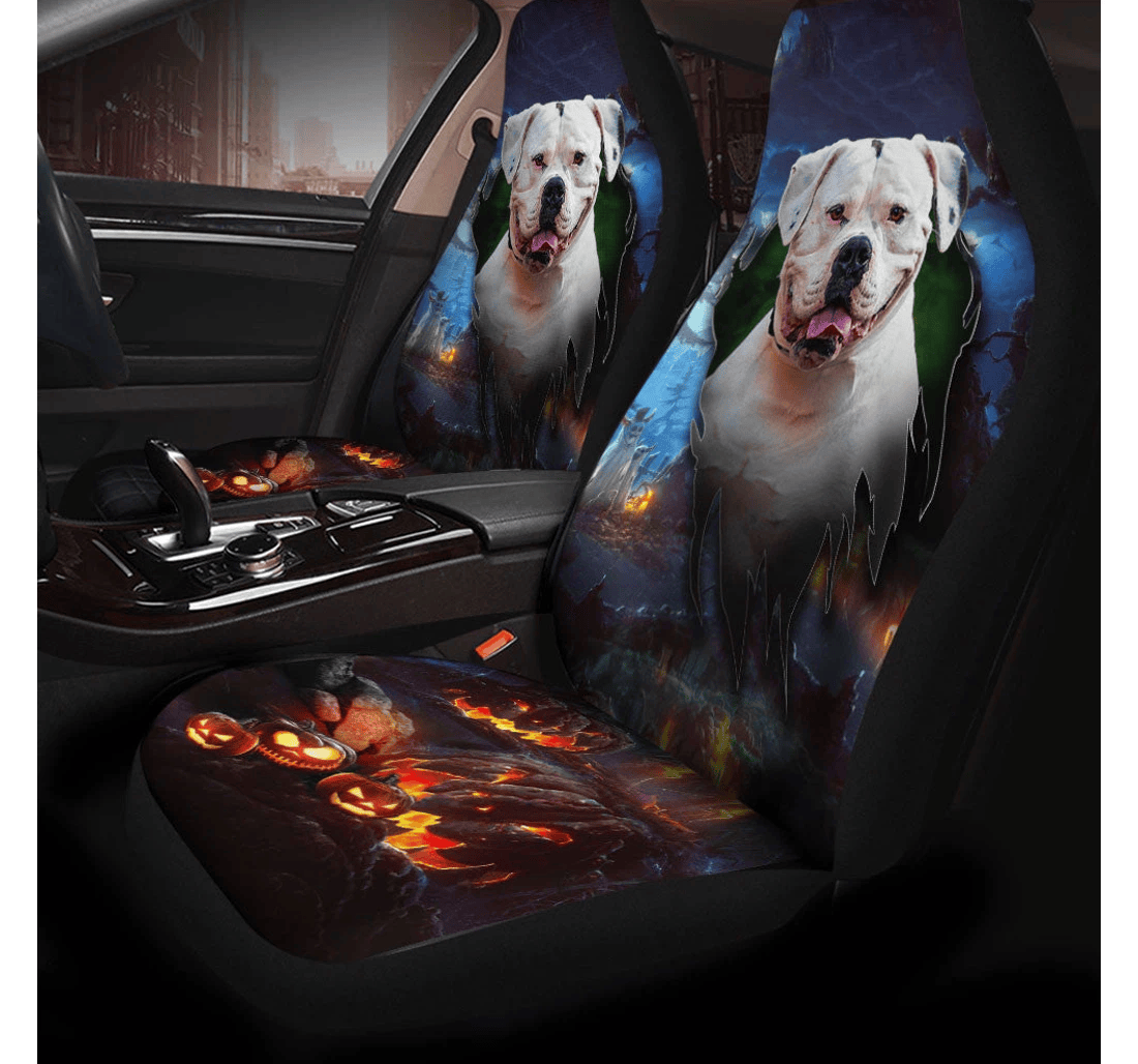 American Bulldog Halloween Universal Front Car Seat Cover