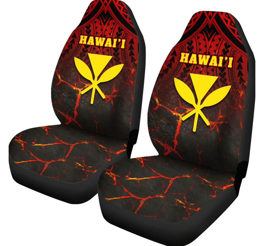 Hawaii Kanaka Cover Fit Polynesian Eruption Style Universal Front Car Seat Cover