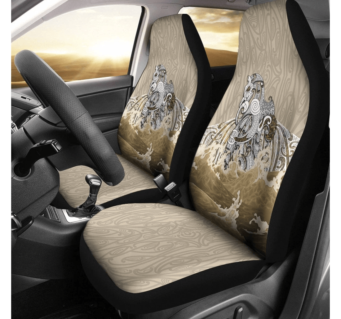 Maori Manaia The Blue Sea Golden Universal Front Car Seat Cover