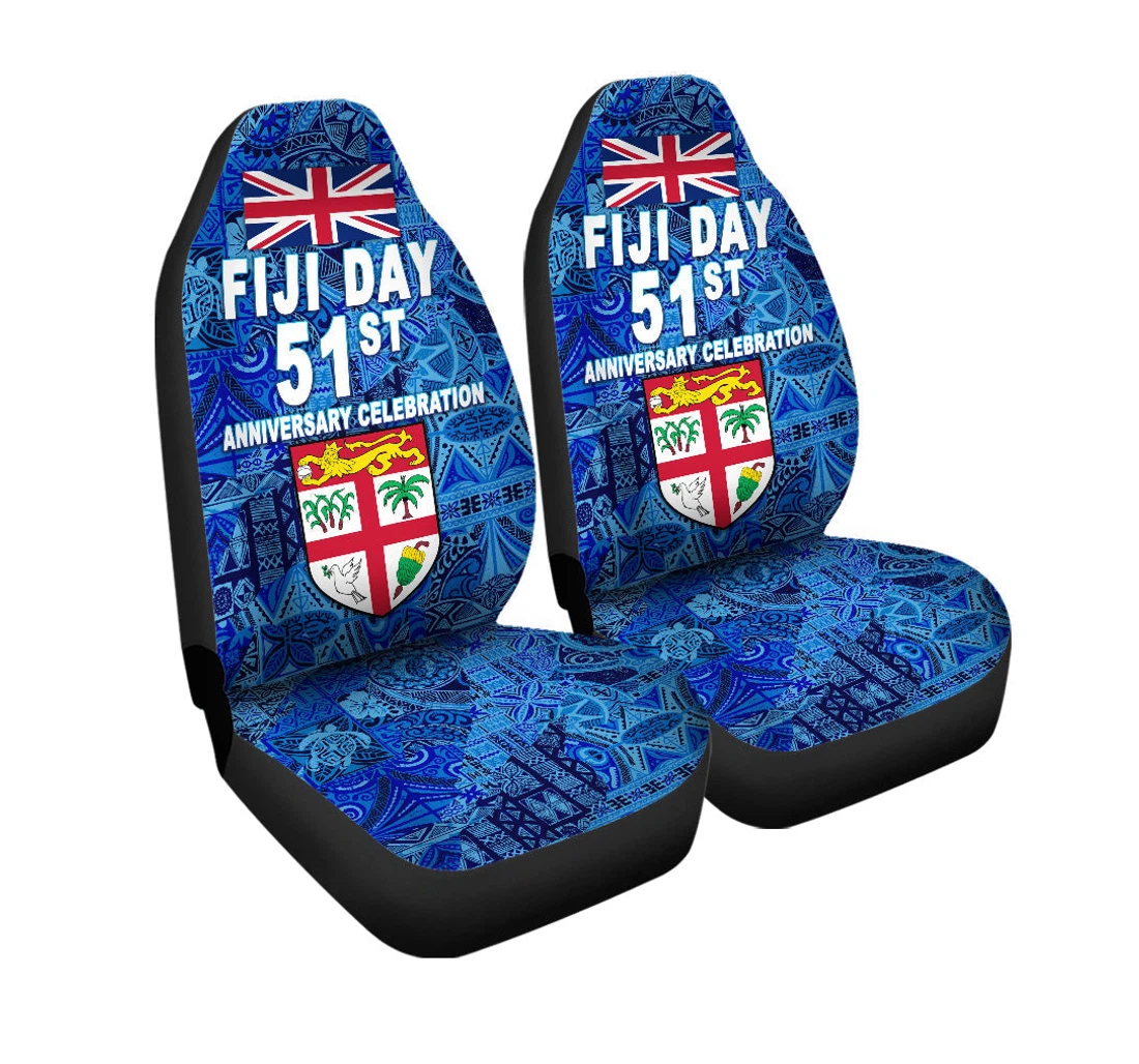 Fiji Day Cover Independence Anniversary Original Style Universal Front Car Seat Cover