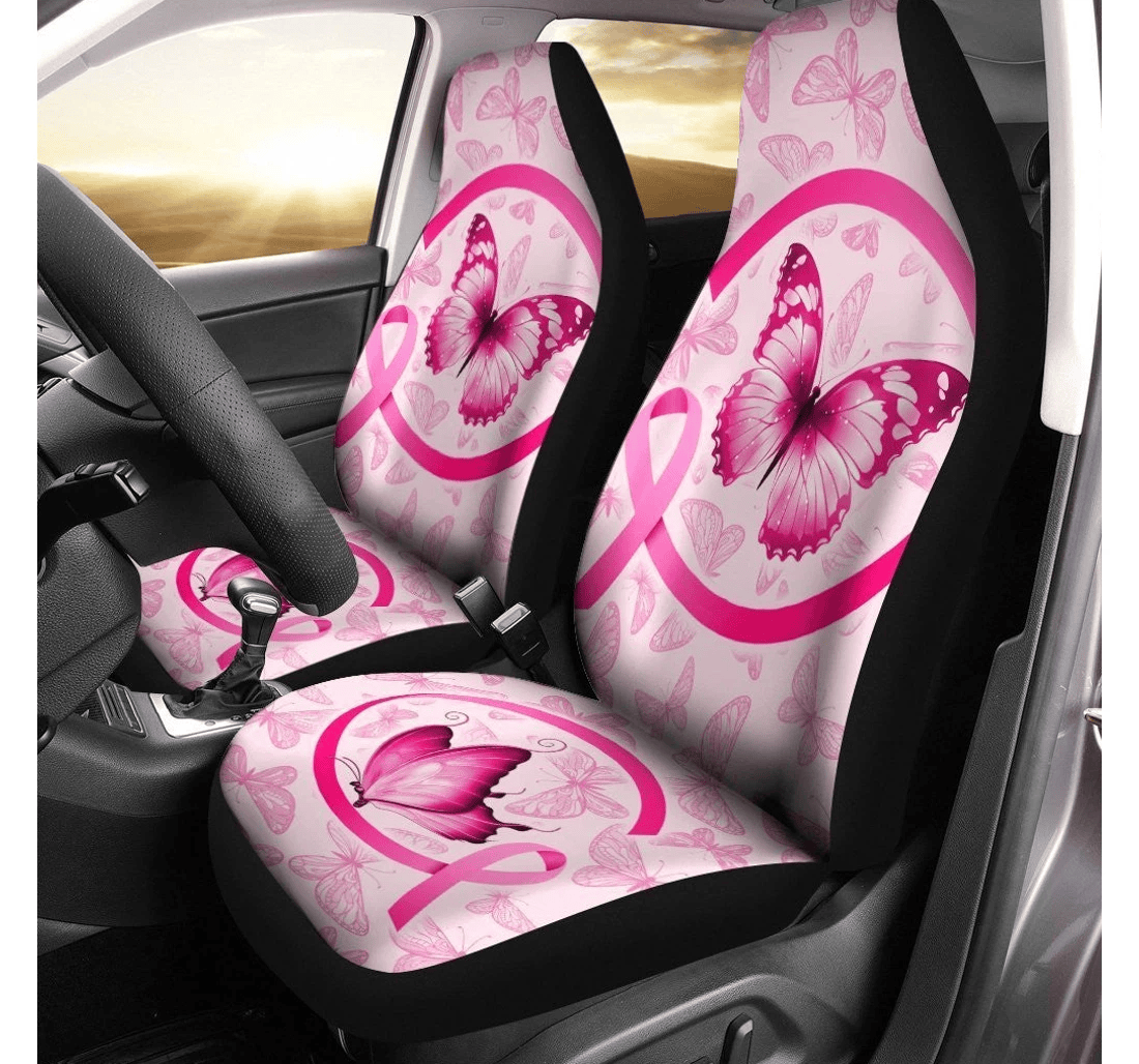 Butterfly Custom Breast Cancer Accessories Meaningful Gifts Universal Front Car Seat Cover