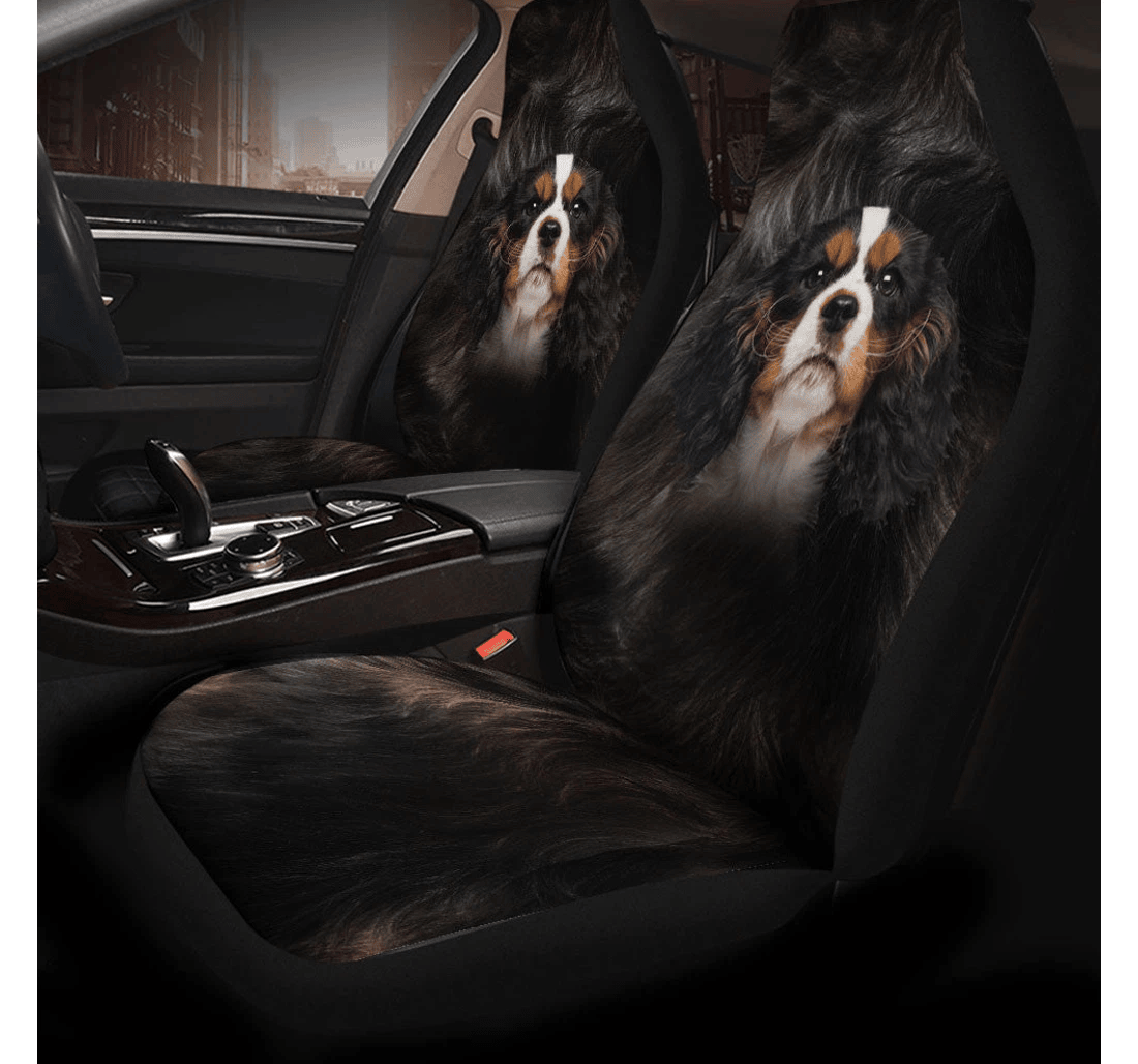 Cavalier King Charles Spaniel Dog Funny Face Universal Front Car Seat Cover