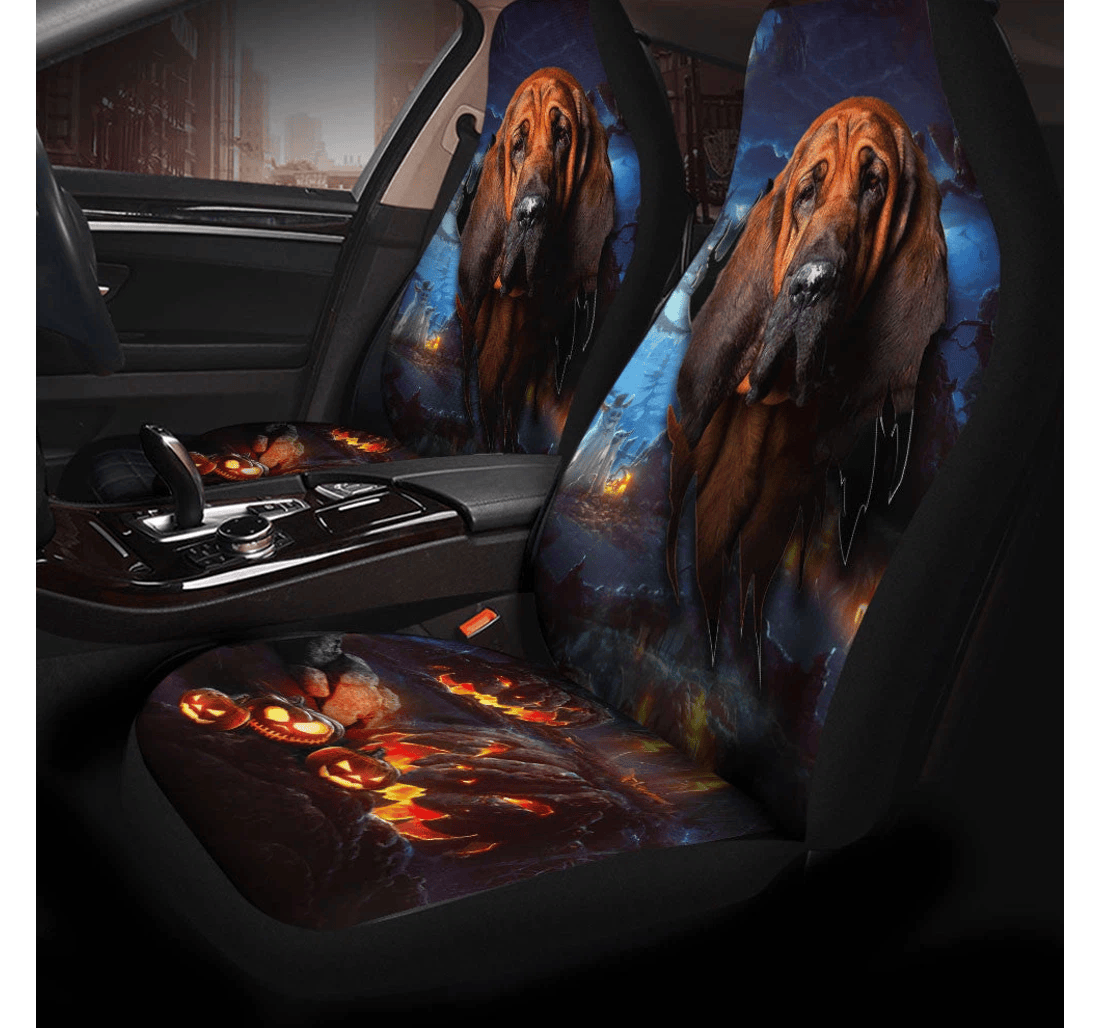 Bloodhound Dog Halloween Universal Front Car Seat Cover