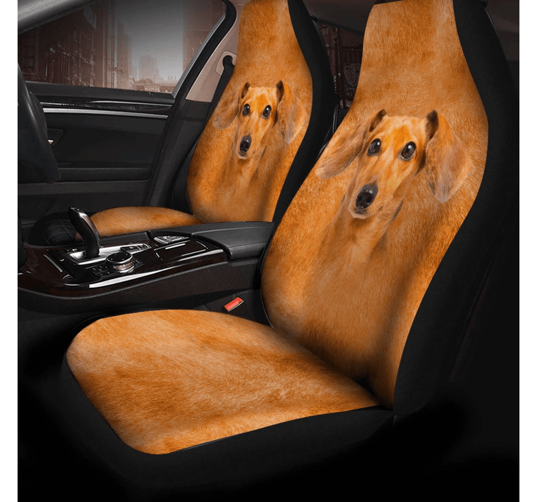 Dachshund Dog Funny Face Universal Front Car Seat Cover