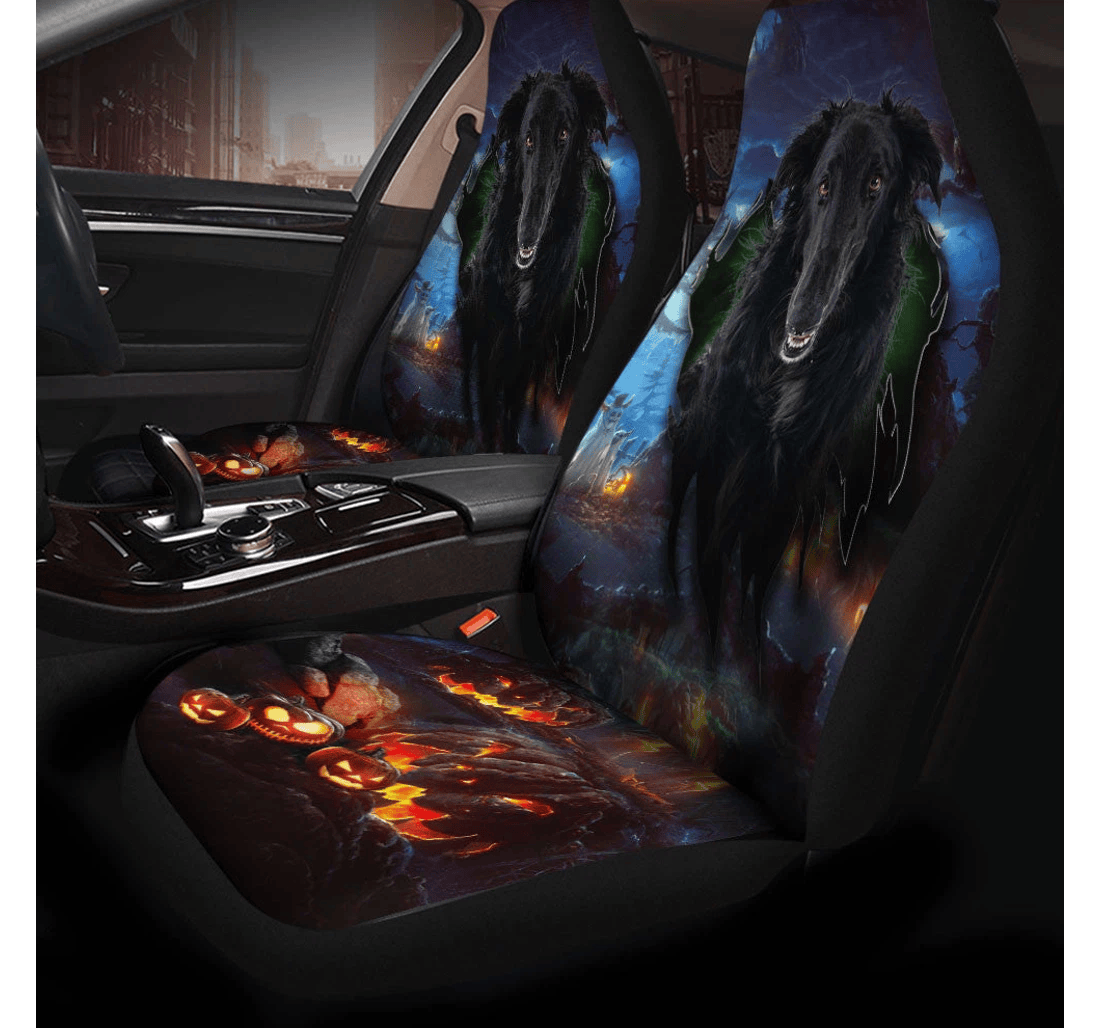 Borzoi Dog Halloween Universal Front Car Seat Cover