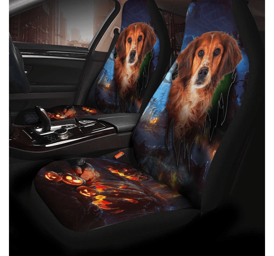 Brittany Dog Halloween Universal Front Car Seat Cover