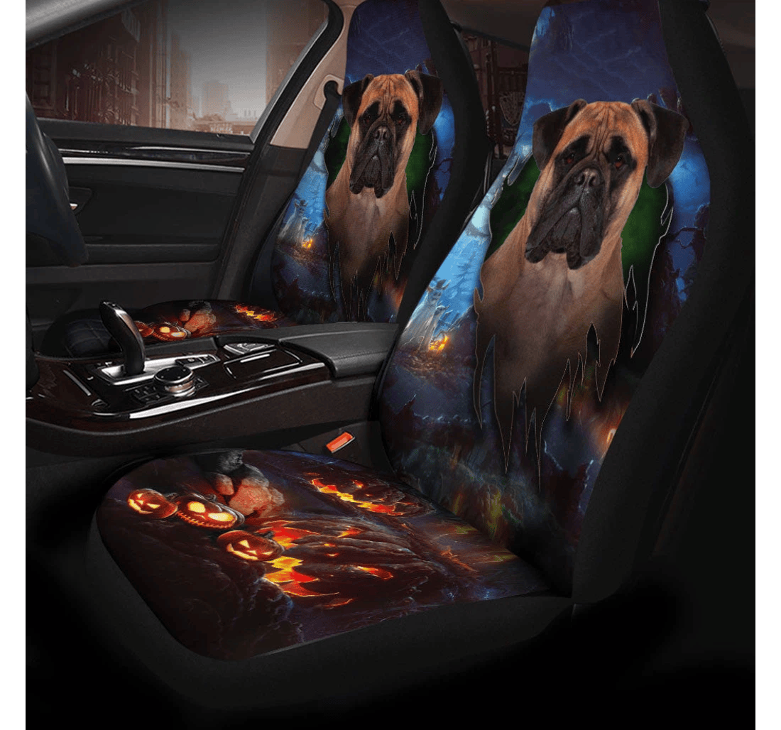 Bullmastiff Dog Halloween Universal Front Car Seat Cover