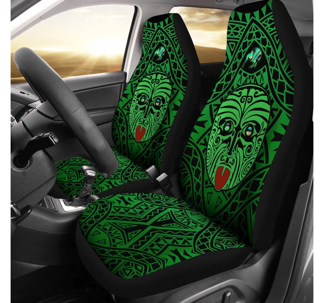 Integrity Maori Ta Moko Kiwi And Paua Green Universal Front Car Seat Cover