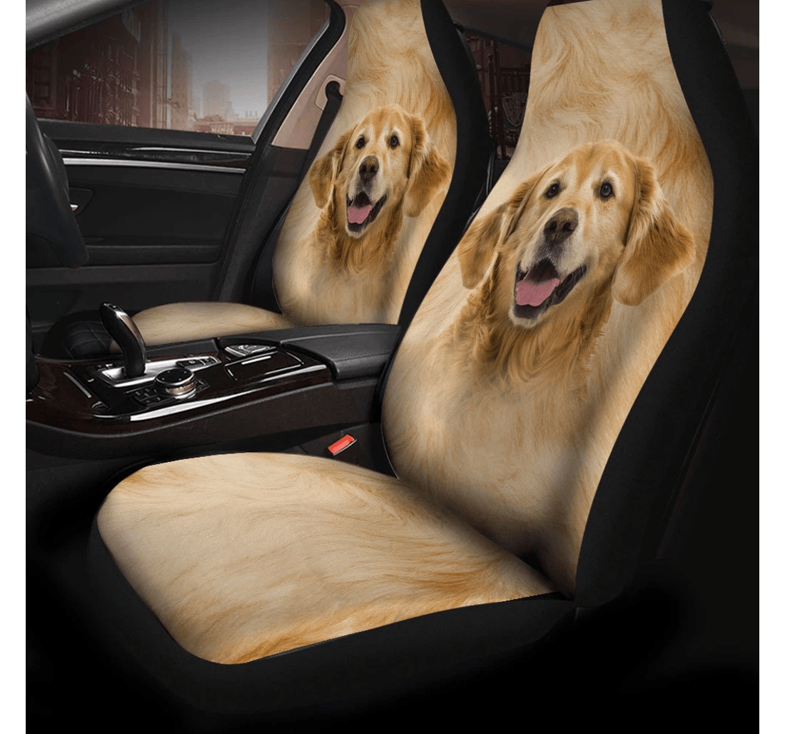 Golden Retriever Dog Funny Face Universal Front Car Seat Cover