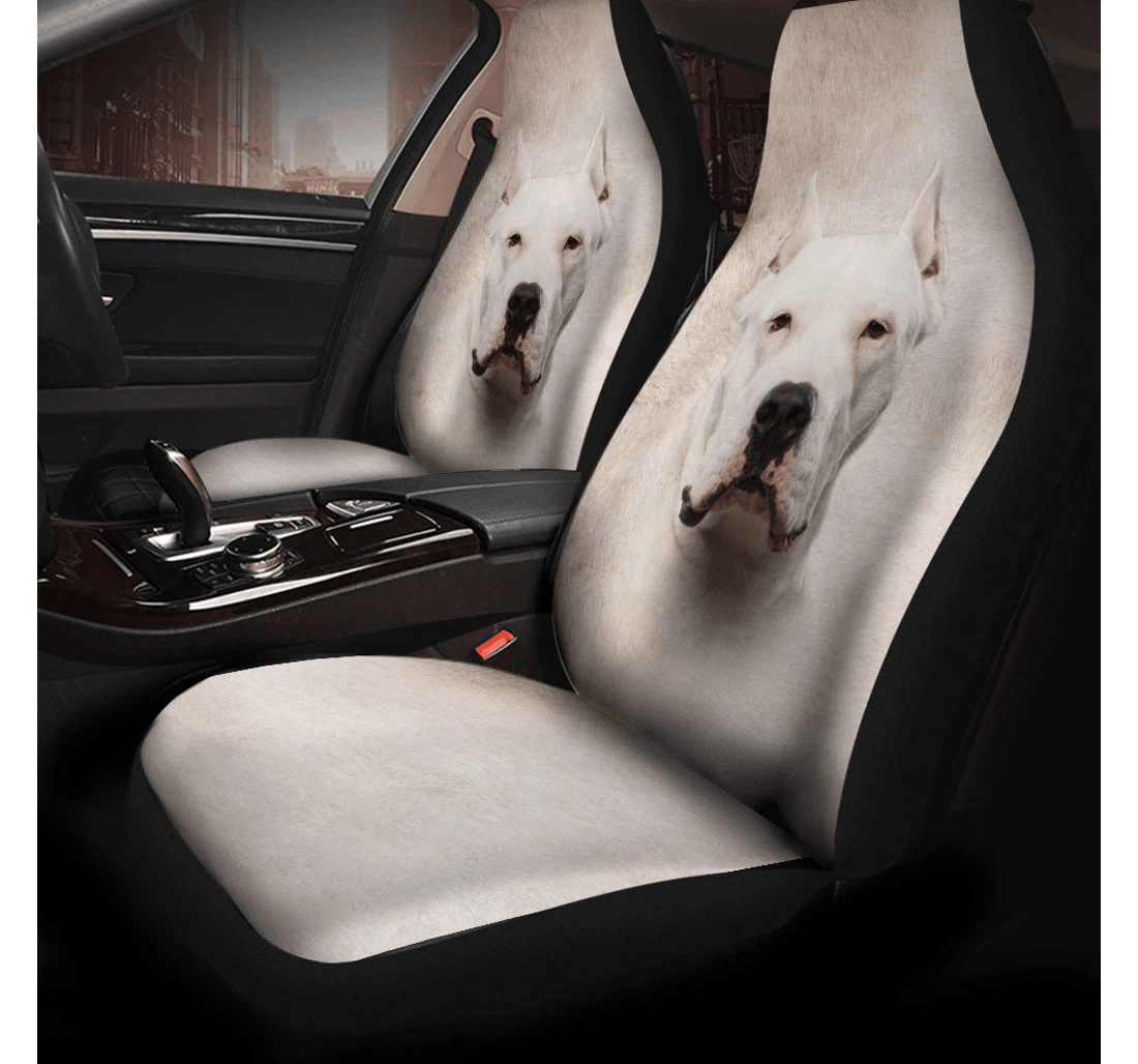 Dogo Argentino Dog Funny Face Universal Front Car Seat Cover