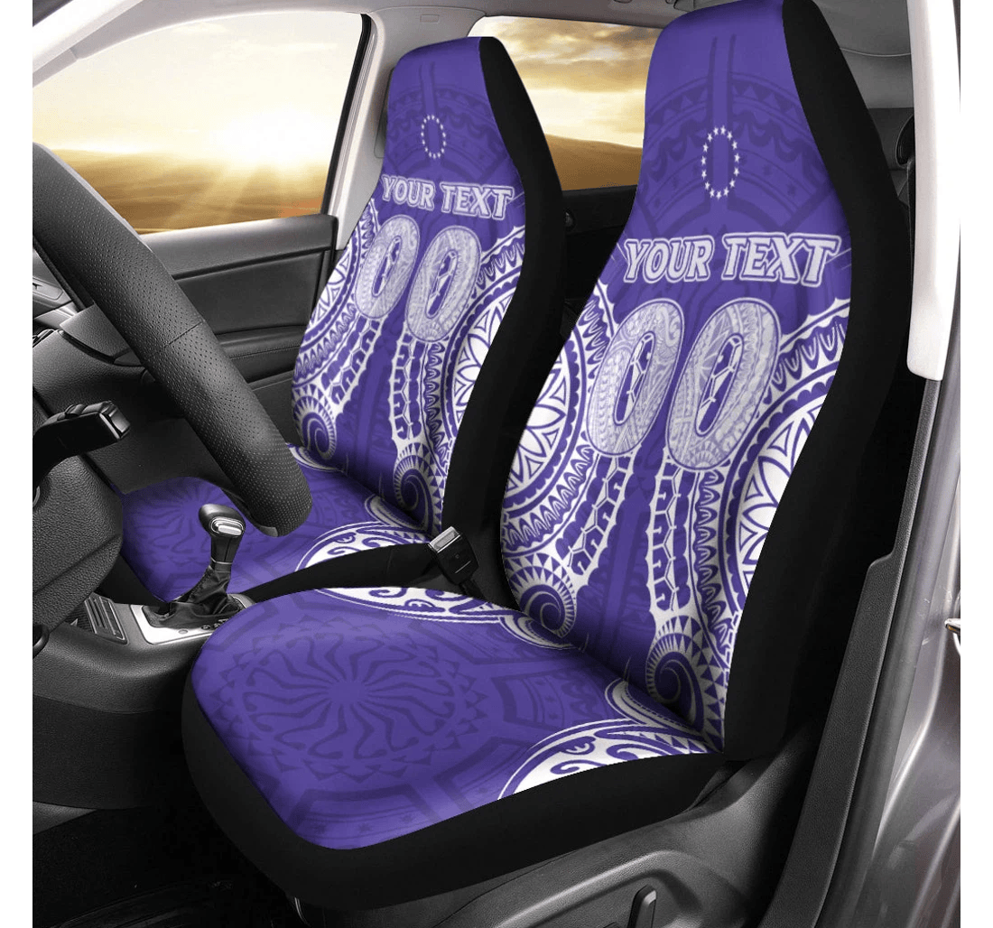 Customcook Islands Rarotonga Purple Tribal Pattern Universal Front Car Seat Cover