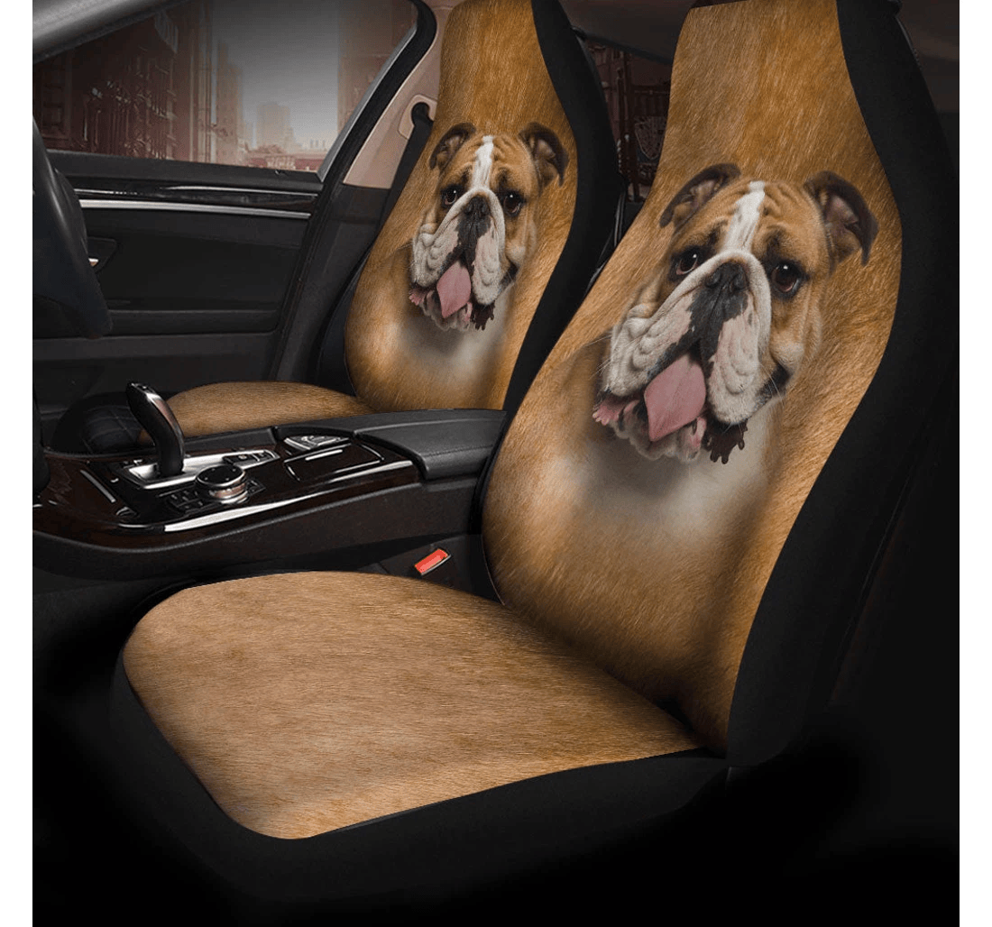 Bulldog Funny Face Universal Front Car Seat Cover