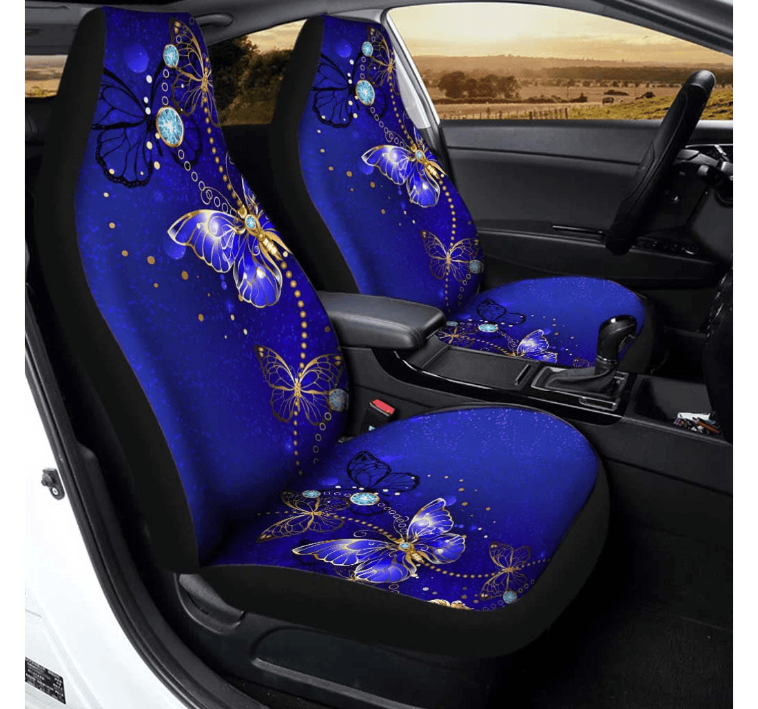 Butterfly Custom Blue Accessories Accessories Universal Front Car Seat Cover
