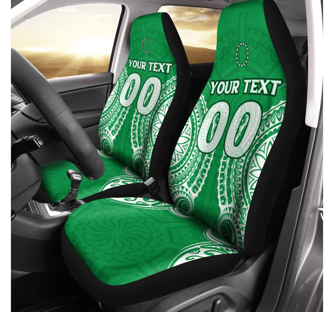 Custom Cook Islands Mitiaro Tribal Pattern Universal Front Car Seat Cover