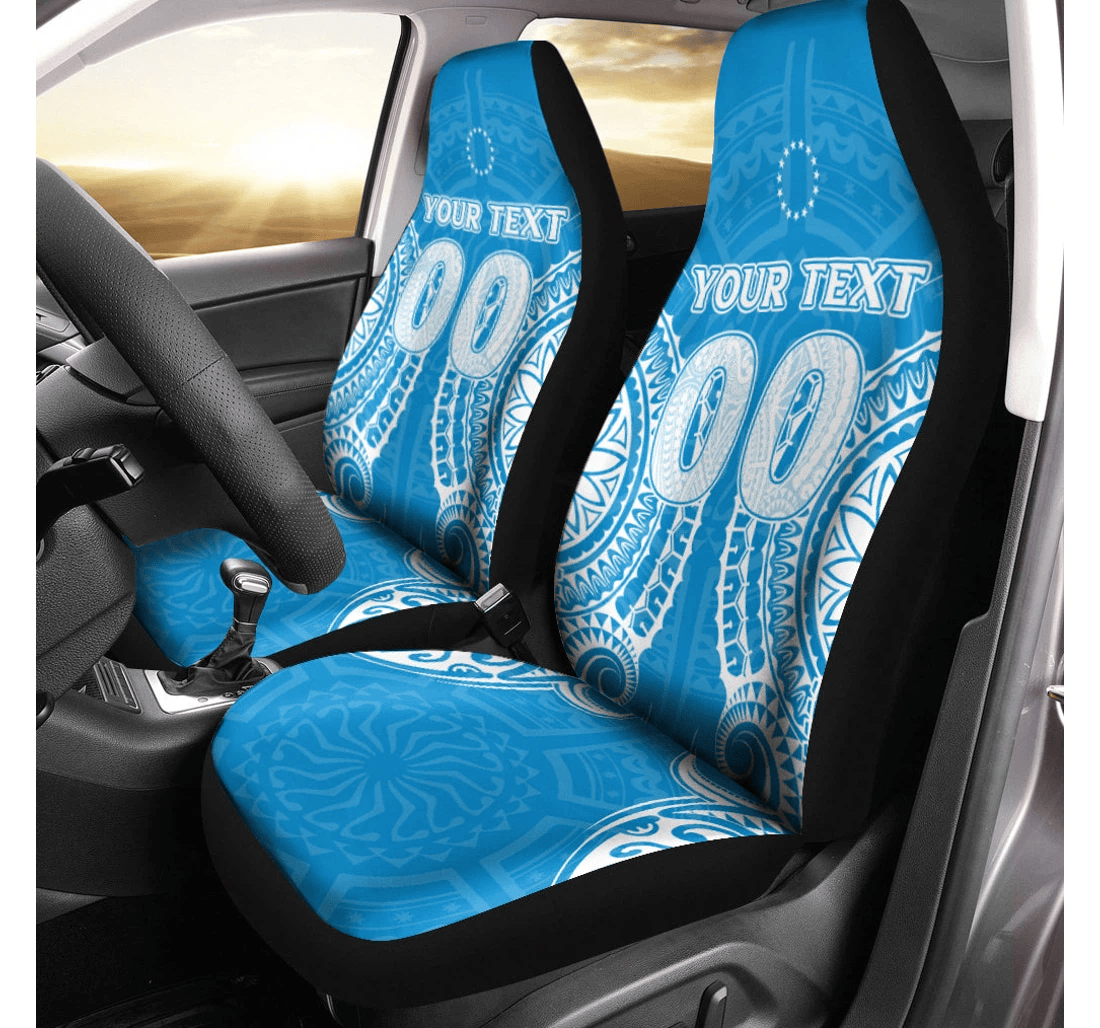 Custom Cook Islands Tongareva Tribal Pattern Universal Front Car Seat Cover