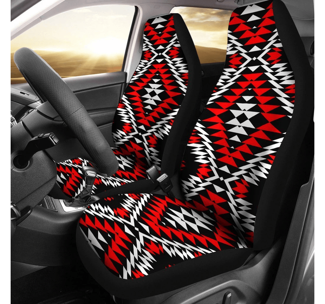 Red Taos Native American Fit Universal Front Car Seat Cover