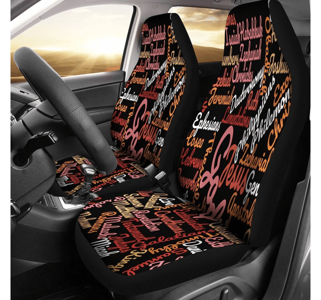 Christian Text Fit Universal Front Car Seat Cover