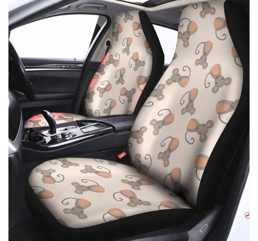Little Rat Pattern Print Fit Universal Front Car Seat Cover