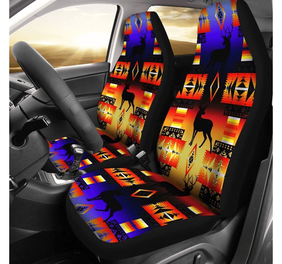 Sunset Native Deer Fit Universal Front Car Seat Cover