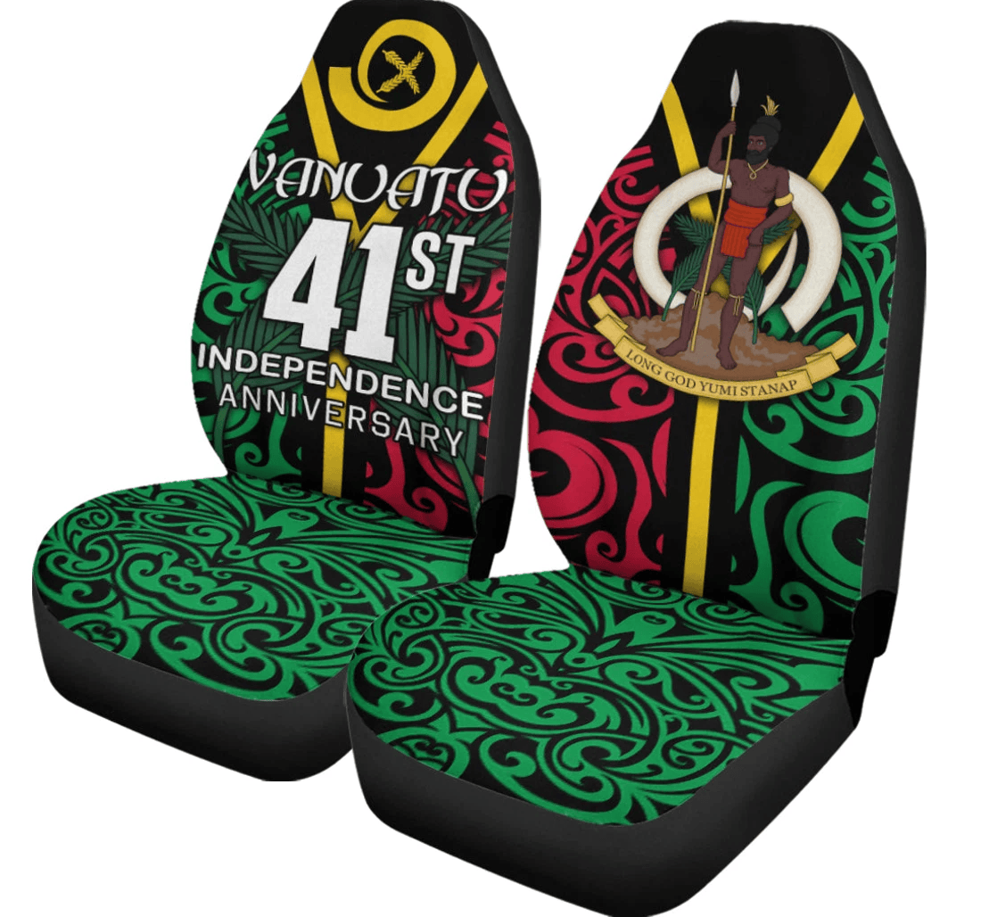 Vanuatu Independence Anniversary Universal Front Car Seat Cover