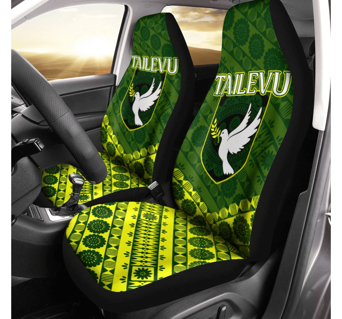 Tailevu Rugby Union Fiji Tapa Pattern Universal Front Car Seat Cover