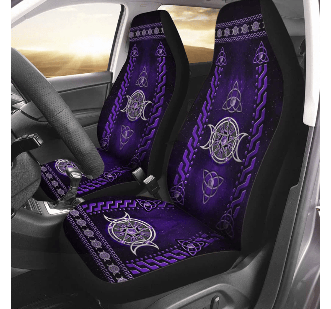 3d All Printed On Salty Lil' Witch Purple Triple Moon For Universal Front Car Seat Cover