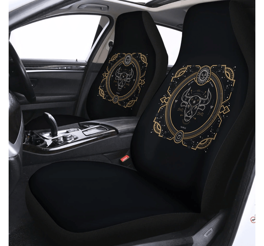 Vintage Taurus Zodiac Sign Print Fit Universal Front Car Seat Cover