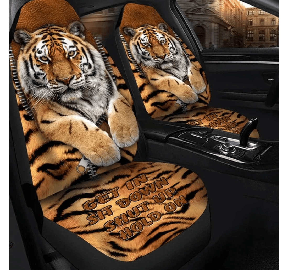 Cool Tiger Cover Tiger Pattern Universal Front Car Seat Cover