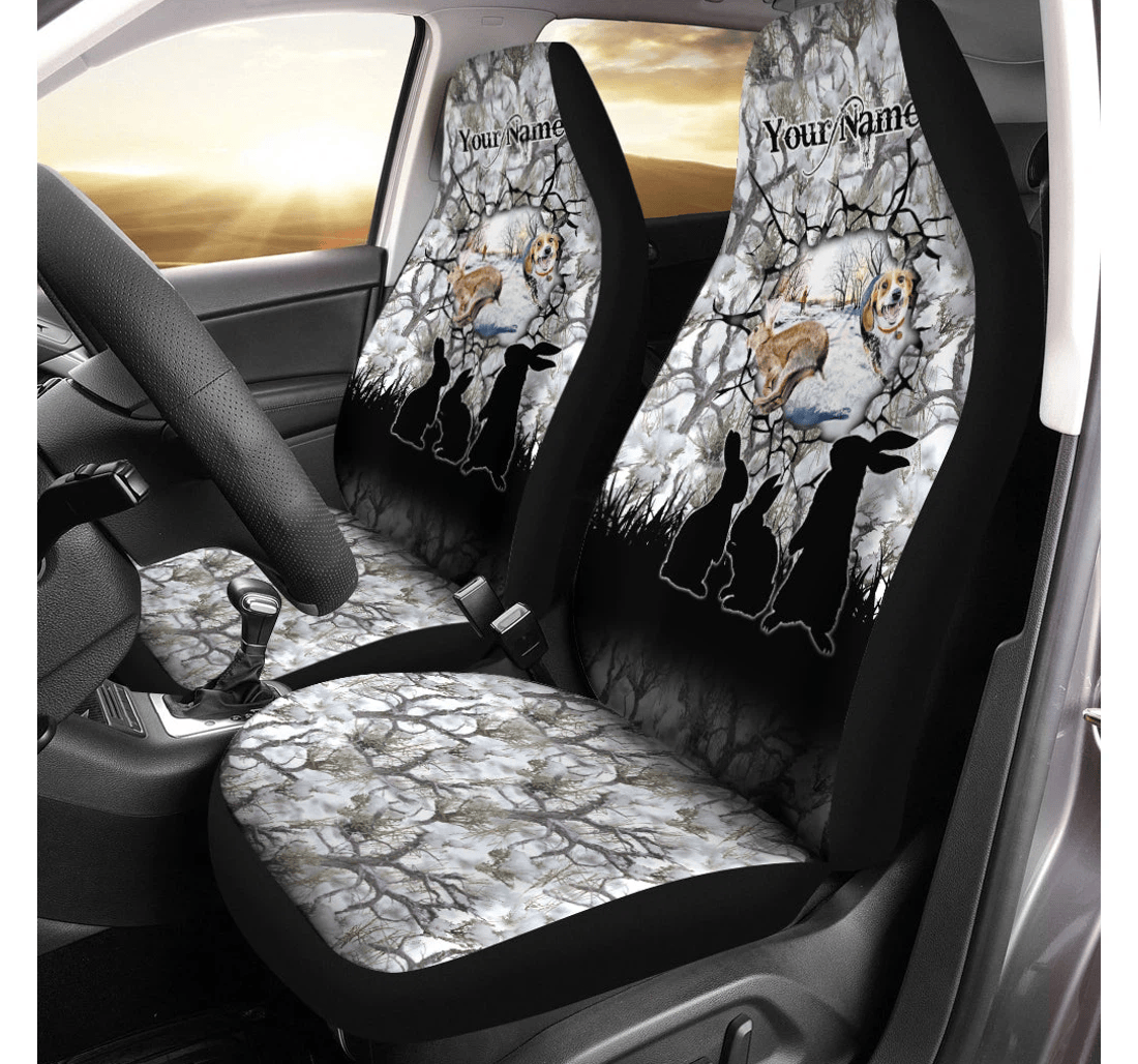 Beagle Rabbit Hunting Custom Name - Of Fsd1566 Universal Front Car Seat Cover