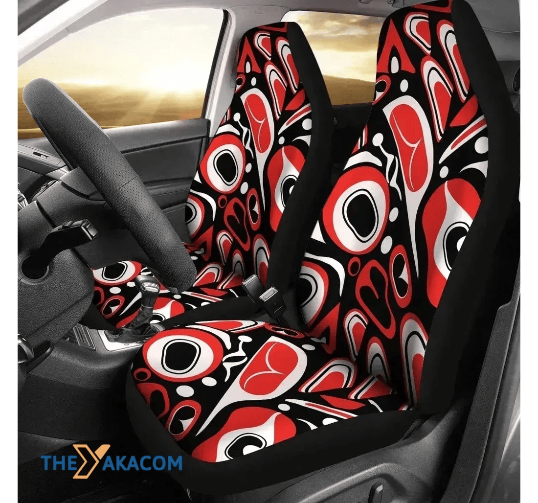 Totem Pole Texture Design Pattern Universal Front Car Seat Cover