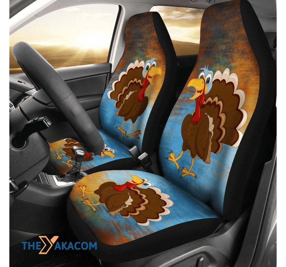 Thanksgiving Day Turkey Lovers Design Universal Front Car Seat Cover