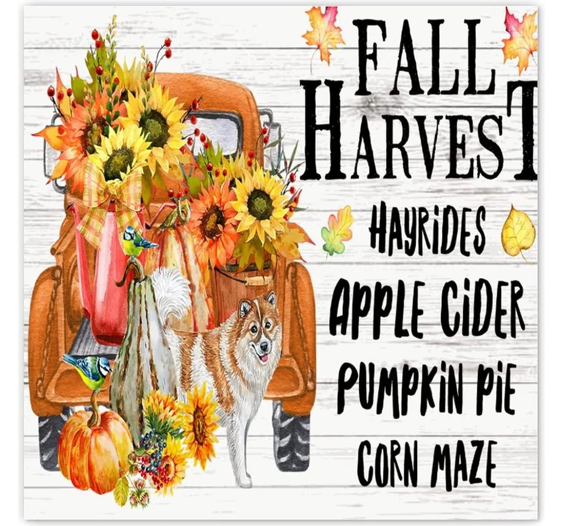 Poster, Canvas - Fall Harvest Thanksgiving Pumpkin Funny Bar Dorm Laundry Print Framed Wall Art