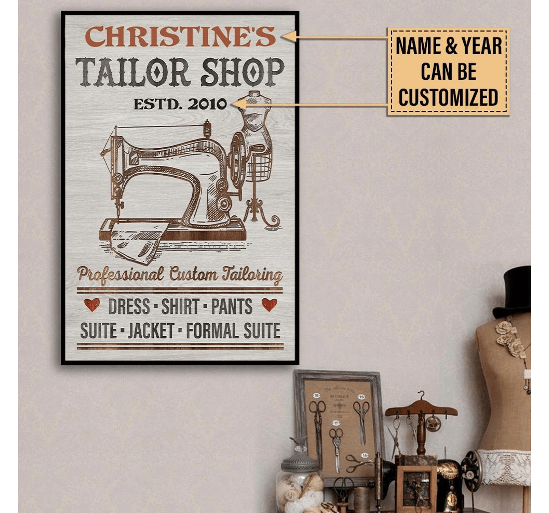 Poster, Canvas - Personalized Tailor Shop Dress Customized Print Framed Wall Art